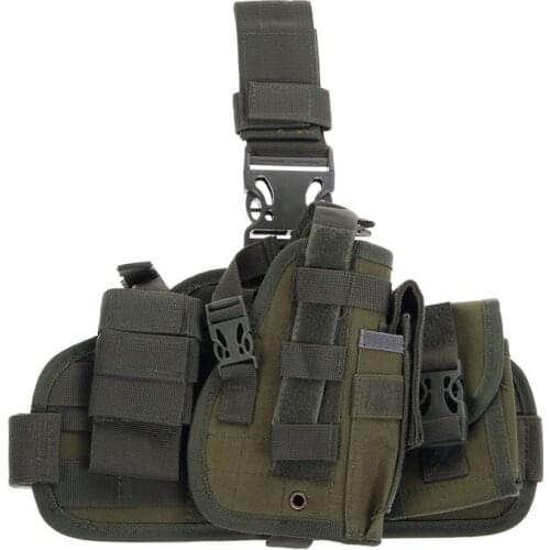 600D Molle QD Versatile Drop Leg Holster Bag Tactical Molle Universal Holsters W/ Utility Pouch Green Black Tan ACU CP
