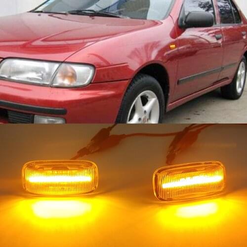 For Nissan Maxima Almera Pulsar N15 Cefiro A32 1995-2000 Car Led Dynamic Turn Signal Light Side Marker Fender Lamp Indicator