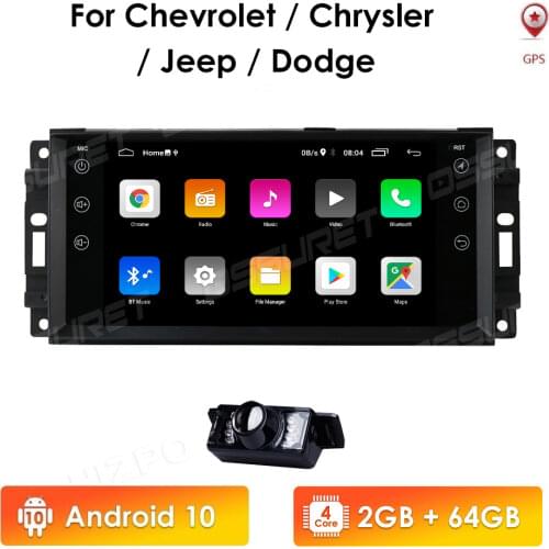 Quad Core 2G RAM 64G ROM 2din Android 10 Car GPS for Jeep Cherokee 2009 2008 2010 Wrangler stereo Dodge radio Chrysler autoradio