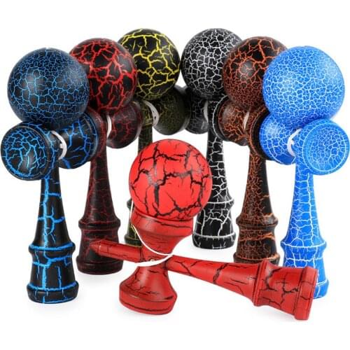 Wooden Crack Paint Kendama Juggling Ball Toys Japanese Traditional Fidget Outdoor Sports Stress Relief Toy Adult Children Gift