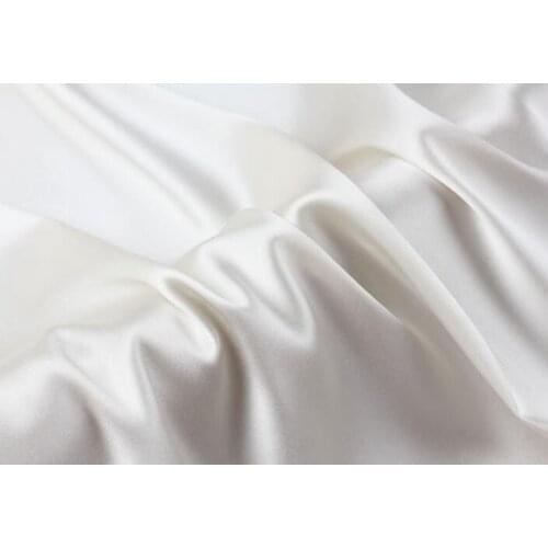 Howmay wholesale 100% pure silk fabric satin charmeuse 16m/m 45" 114cm natural white for sewing DIY handmade bedding dress