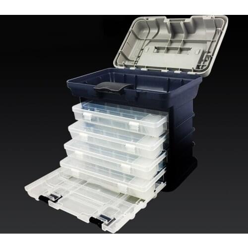 Fishing Tackle Box Portable 4 Layers Fishing Box Sea Boat Fishing Accessory Box Case With Handle Utility Box