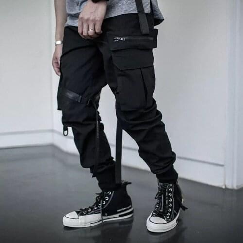 2019 Streetwear Cotton Muti Pockets Cargo Pants Men