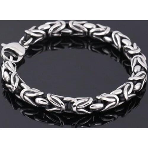Men Punk Silver Color Bracelet Link Bracelet Men Jewelry