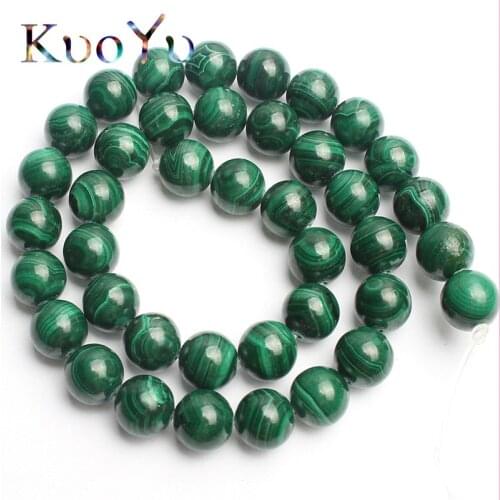 Natural Stone Genuine Green Malachite Beads Round Loose Spacer Bead For Jewelry Making DIY Bracelet Necklace 15inches 6/8/10mm