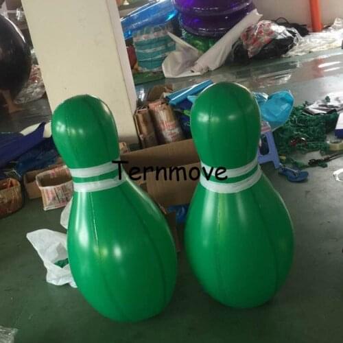 New Outdoor Sports Game 39inch 1m Inflatable Bowling Pins Set Game 6 pieces human bowling ball Giant Bowling Ball Game