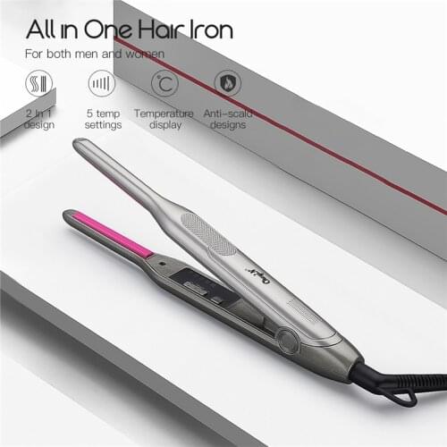 Professional Mini Hair Straightener Unisex Ceramic Curling Wand Short Hair Curler Waver Fast Heat Narrow Plate Flat Iron Curls