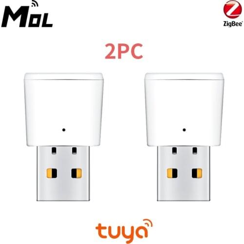 MOL 2pcs Tuya Zigbee Signal Repeater USB Zigbee Hub Signal Expand 20-30M Smart Home Automation Module