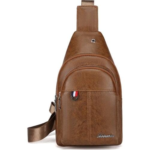 Luxury Mens Business Shoulder Bags with Earphone Hole Waterproof Pu Material Mens Shoulder Bags Wear-resisting Messenger Bags