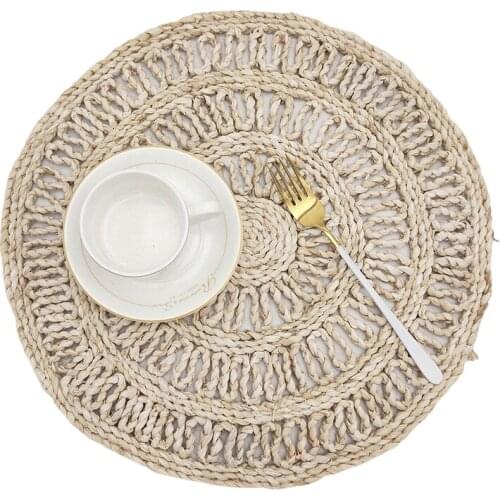 Heat Insulation Tea Mat Handmade Straw Woven Corn Husk Home Casserole Table Mat Heat-Resistant Mat Plate Cup Placemat