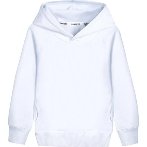 Boys Hoodies Outerwear Unisex White Hooded Girls & Boys Sweatshirt 2021 Kids Clothes for 2 3 4 6 8 10 Years RKH175004