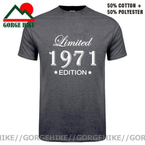 GorgeHike Man Baseball Style Made in 1971 T-shirt Tops Limited Edition 1971 T Shirts Short Sleeve Funny Birthday Tshirts for Men