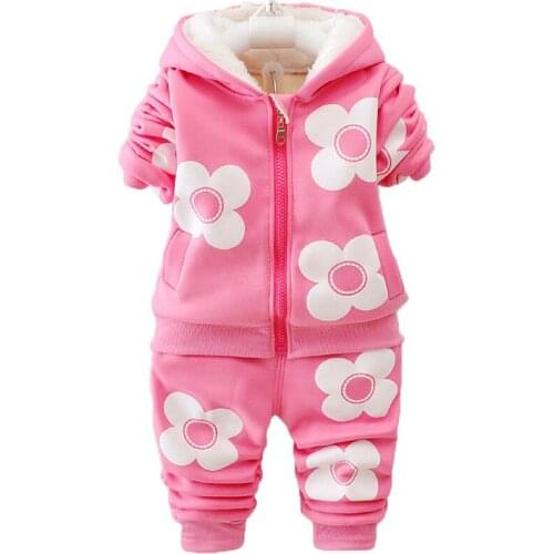Spring Autumn Baby Girl Baby Boy Clothes Cartoon Cute bear Coat+Trousers Suit Girls Clothing Set Children Clothing 6Months-4 Yrs