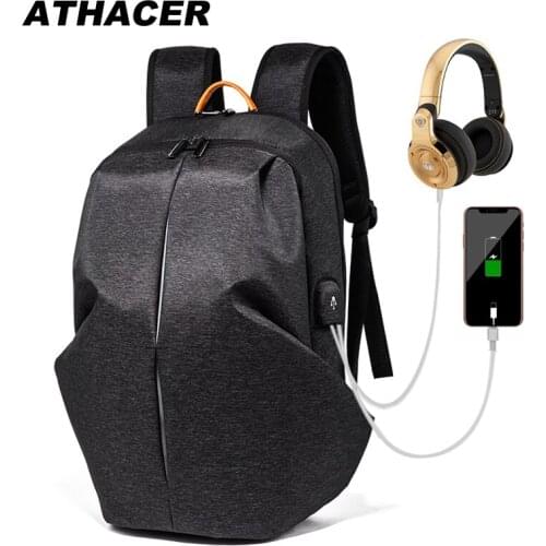 Athacer Waterproof Travel Backpack Men 15.6'' Laptop Bag Big Capacity Rucksack USB Charging Cool Boys Shoulders School Backpack