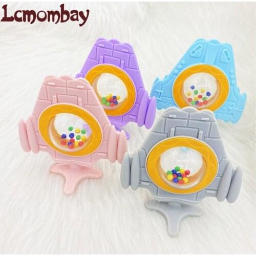 1PCS Baby Cartoon Silicone Aircraft Shape Teether Infant Molar Teether Bead For DIY Nursing Necklace Pendant Accessories Toy