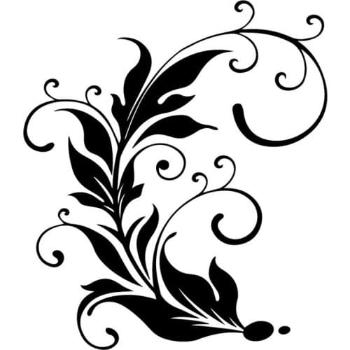 15.2X17.5CM Leaf Swirl Art Window Decals Fashion Car Whole Body Decoration Stickers