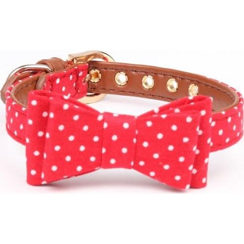 18PCS / LOT Pet Bowtie Small and medium-sized dog bow collar cat Dot point collar Pet Accessories