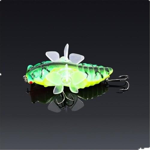 2PCS 15.5g 7.5cm Perch Insect Lure Bait Fishing Lure Treble Barb Hooks Fishing Tackle Artificial Bait Fishing Accessorie Pesca