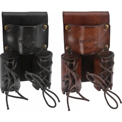 Tourbon Ironworking Double Barrel Bull Pin Spud Wrench Hammer Holder Spanner Lever Pouch Tools Holster Adjustable for Belt 5CM