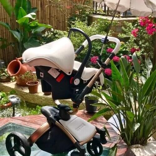 Aulon egg shape baby stroller leather two-way shock absorbers pram baby car cart trolley