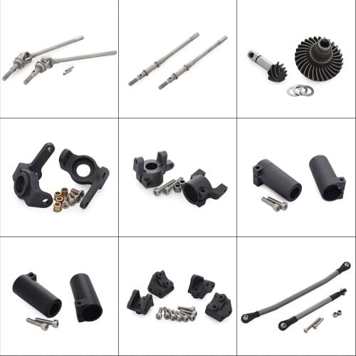 Axial SCX10 II 90046 Axle Upgrade Parts Bevel Gear Set Universal Shaft Steering Knuckles Servo Link for AR44 1/10 RC Crawler Car