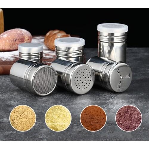 Stainless Steel Seasoning Jar Salt Sugar Shaker Pepper Bottle Rotating Cover Toothpick Holder BBQ Spice Storage Can Kitchen Tool