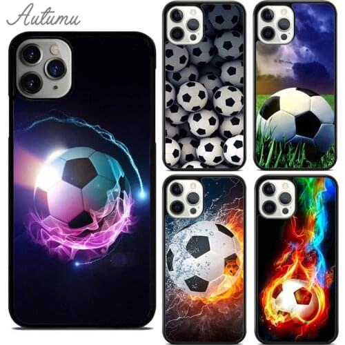Fire Football Ball Soccer Phone Case for iPhone 11 12 Pro Max mini X XR XS SE 2020 5 6S 7 8 Plus Samsung Galaxy S8 S9 S10 Cover