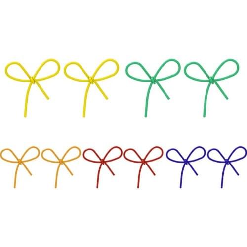 Extremely Simple Temperament Color Bowknot Exaggerated Earrings for Women Girls Korean Style Elegant Jewelry