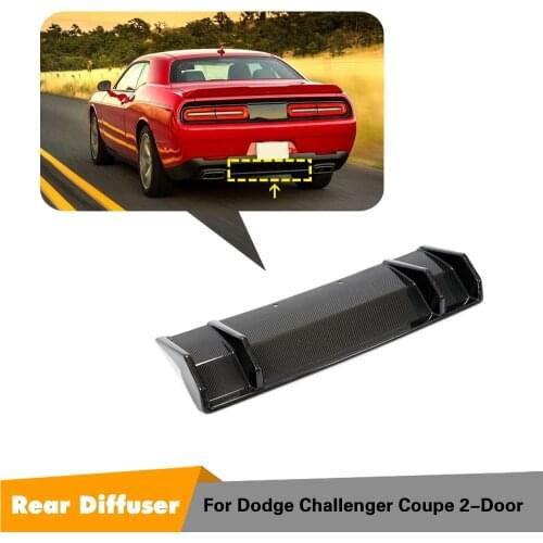 Carbon Fiber Car Rear Bumper Diffuser Lip For Dodge Challenger 2015 - 2019 Rear Bumper Diffuser Lip Spoiler Add On