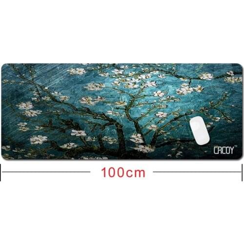 Extended Gaming Mouse Pad-Size 39.4" L x 15.7" W-CACOY Large Gaming Mouse Mat Keyboard Pad Desk Pad Non-Slip Base Stitched Edges