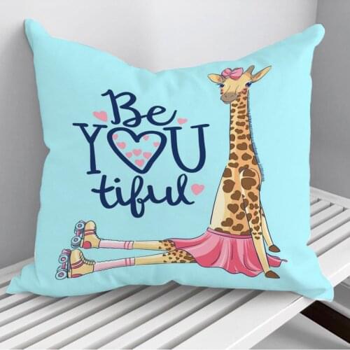 Beautiful Giraffe Girl Throw Pillows Cushion Cover On Sofa Home Decor 45*45cm 40*40cm Gift Pillowcase Cojines Dropshipping