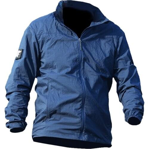 Outdoor Summer Men Quick Dry Thin Skin Sun Protection Jacket Waterproof Anti UV Breathable Hooded Windbreaker Tactical Coat tops