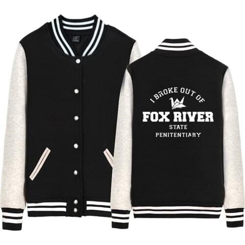 Prison Break Paper Crane EST 2005 Scofield Fox River Man jacket Boy Coat Baseball Fleece Autumn Winter Couple Clothes ZIIART