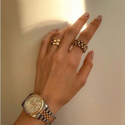 Brass Braided Stackable Rings Wome Jewelry Punk Party Designer Runway T show Club Cocktail Party Boho Japan Korean Ins