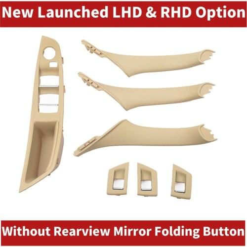 LHD RHD Car Interior Door Pull Handle Window Switch Panel Trim No Mirror Folding Button For BMW F10 F11 F18 520 523 525 528 530