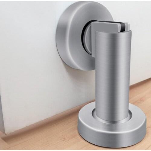 New Magnetic Door Stops 304 Stainless Steel Door Stopper Hidden Door Holders Catch Floor Nail-free Doorstop Furniture Hardware