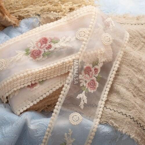 9cm wide color embroidery bilateral polyester embroidery mesh lace strap strap DIY bow material