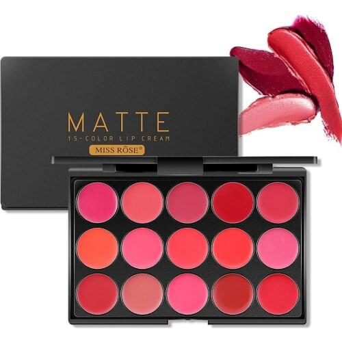 Make-up Matte Velvet Matte 15-color Moisturizing Lipstick Lip Gloss Plate Waterproof Lipstick Plate Facial Cosmetics