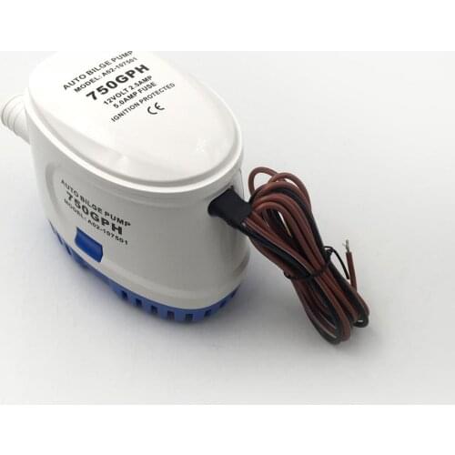 Marine Automatic Submersible Bilge Pump, 12-Volt, 750 GPH, with Float Switch