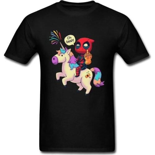 Deadpool Unicorn Rainbow Tshirts Funny Dead Pool Cartoon New T Shirt For Men Fashion Print New Tops Tees Man