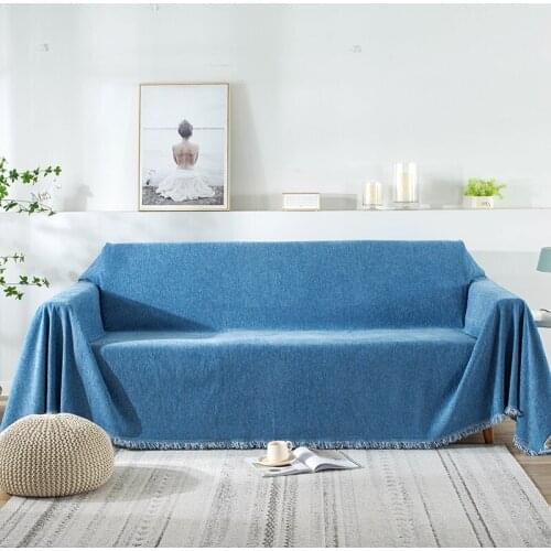 Solid color chenille Sofa Cover Cloth Four seasons universal Non-Slip sofa towel all-inclusive anti-cat scratch couch slipcovers