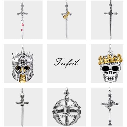 925 Sterling Silver Pendant Sword With Blood Fit Necklace 2021 New Fine Jewelry Fantasy Bijoux Accessories Gift For Women & Men