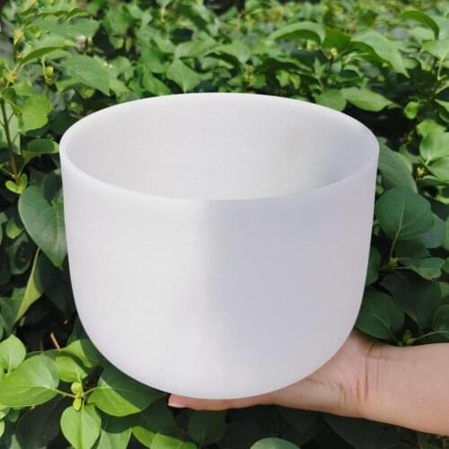 KVKA 10 inch E Note Frosted Quartz Crystal Singing Bowl Solar Plexus Chakra Free mallet and O-ring