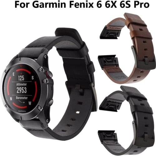 26 20 22mm Quick Fit Vintage Genuine Leather Watch Band Strap for Garmin Fenix 6 6S 6X Pro/5X 5S 5 Plus/Fenix 3/Forerunner 935