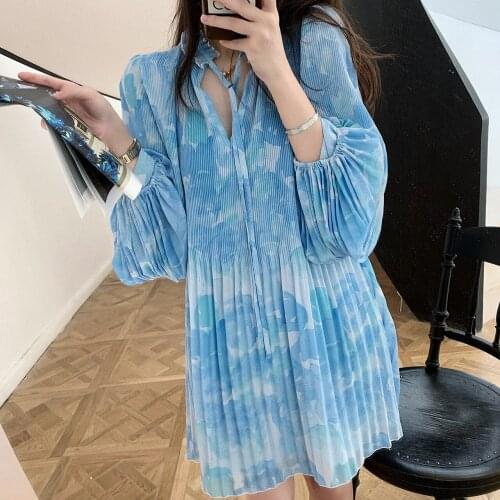 Loose Chiffon Shirt Women Tops Blusas Mujer De Moda Camisa Female Clothes Muslim Fashion Pleated Full Sleeve Blouses Y1125