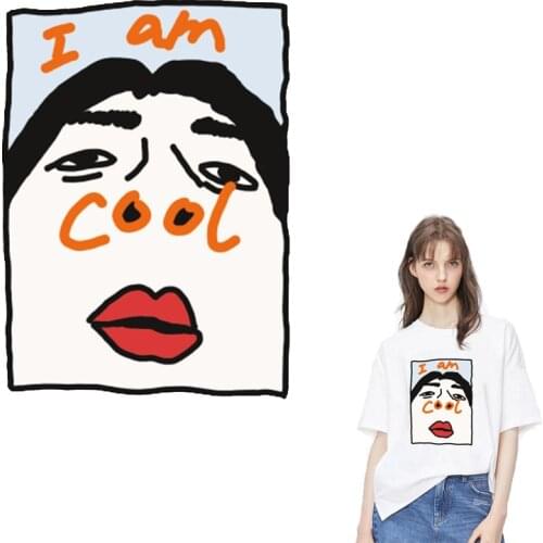 I am Cool Woman Iron on Transfers For Clothes Hippie stickers Badge Heat Transfer Stripes DIY Patches On Clothing Woman Tshirt