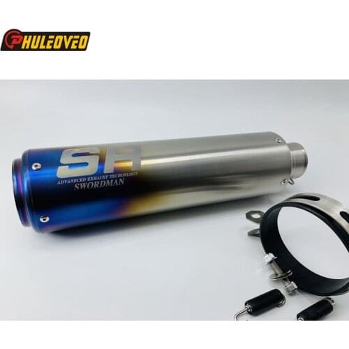 Titanium Alloy Customized ID: 51mm 61mm 63mm Universal Motorcycle Exhaust Muffler Escape Demper Leak for Z900 KXF250 Etc. Escape