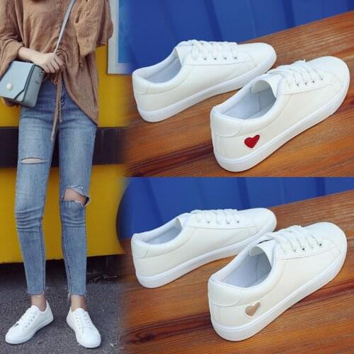 New Women White Shoes Fashion Vulcanize Shoes Casual Loafers Classics Sneakers Low Top Shoes Woman Soft Bottom Low Heels Ladies