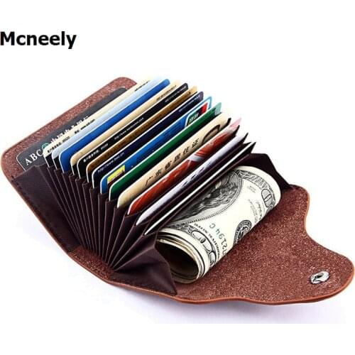 High Quality Genuine Leather Unisex Business Card Holder Wallet Bank Credit Card Case ID Holders Women cardholder porte carte