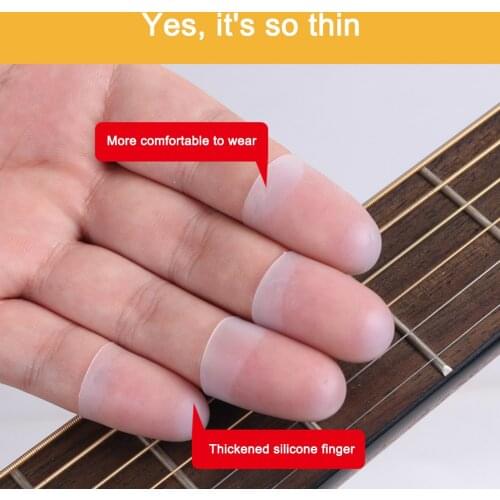 4pcs Guitar Fingertip Protectors Silicone Piano Finger Guards for Beginner